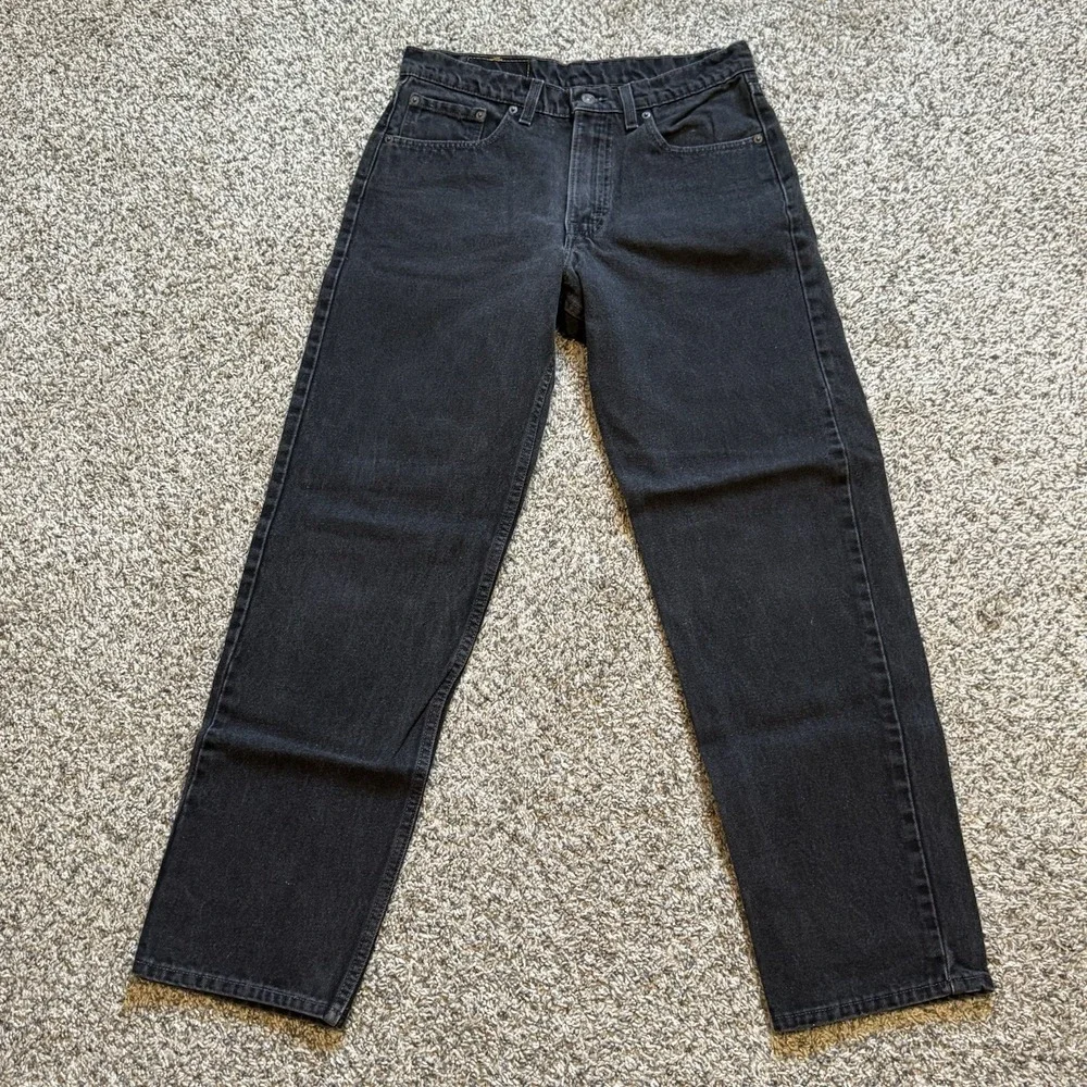Vintage Levis 555 Jeans Mens 33X32 Black USA relaxed fit straight leg Fit 30x31